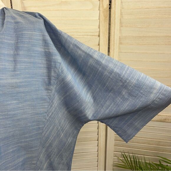Frame Chambray Dolman Sleeve Blouse Top Large - Picture 4 of 15